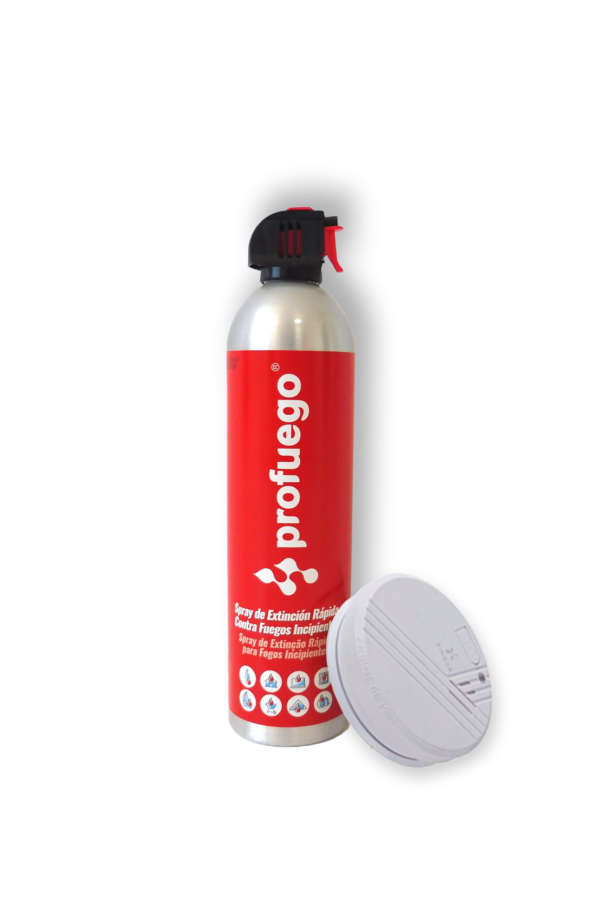 kit hogar pro-s con aerosol extintor y detector de humos